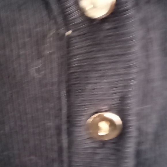 Loft ladies Half button top with lace crocheted sleeves. - Picture 4 of 5